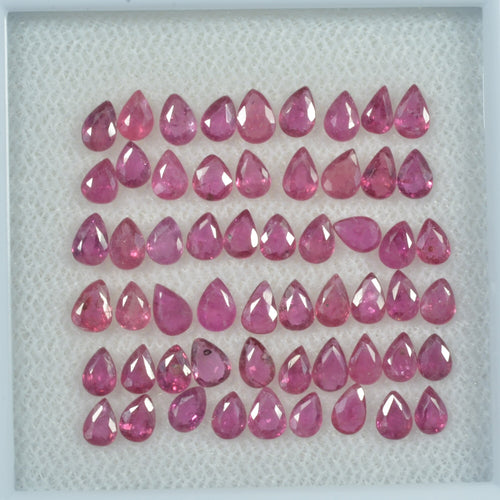 3.5x2.5 mm Lot  Natural Ruby Loose Gemstone Pear Cut