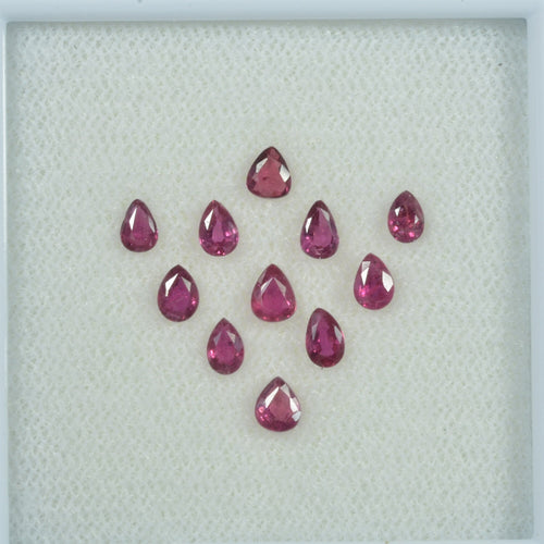 3.5x2.5 mm Lot Natural Ruby Loose Gemstone Pear Cut