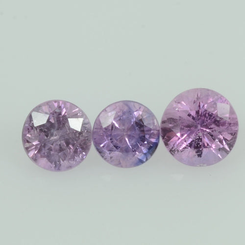 2.5-3.5 mm Natural Lavender Purple Sapphire Loose Gemstone VS Quality Round Diamond Cut