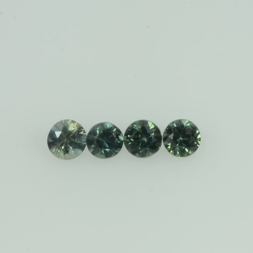 1.8-3.6  mm Natural Teal Green Sapphire Loose Gemstone Round Diamond Cut Vs Quality Color