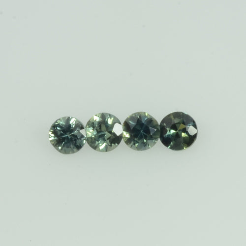 2.2-3.5  mm Natural Teal Green Sapphire Loose Gemstone Round Diamond Cut Color