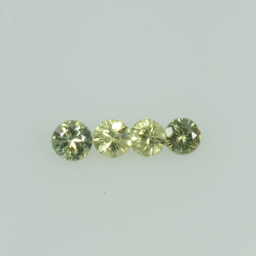 1.4- 3.5 mm Natural Yellowish Green Sapphire Loose Gemstone Round Diamond Cut Color