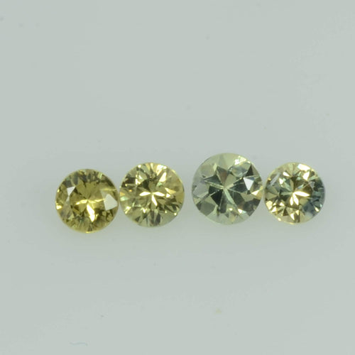 1.5 - 3.6 mm Natural Yellowish Green Sapphire Loose Gemstone Round Diamond Cut Color