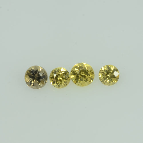 1.4- 3.5 mm Natural Yellow Sapphire Loose Gemstone Round Diamond Cut Color