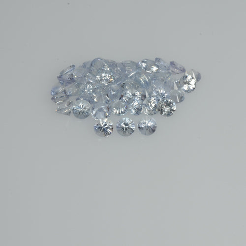 2.5-3.5 mm Natural Bluish White Sapphire Loose Vs Quality  Gemstone Round Diamond Cut