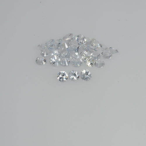 1.5-4.0 mm Natural Yellowish White Sapphire Loose Vs Quality  Gemstone Round Diamond Cut