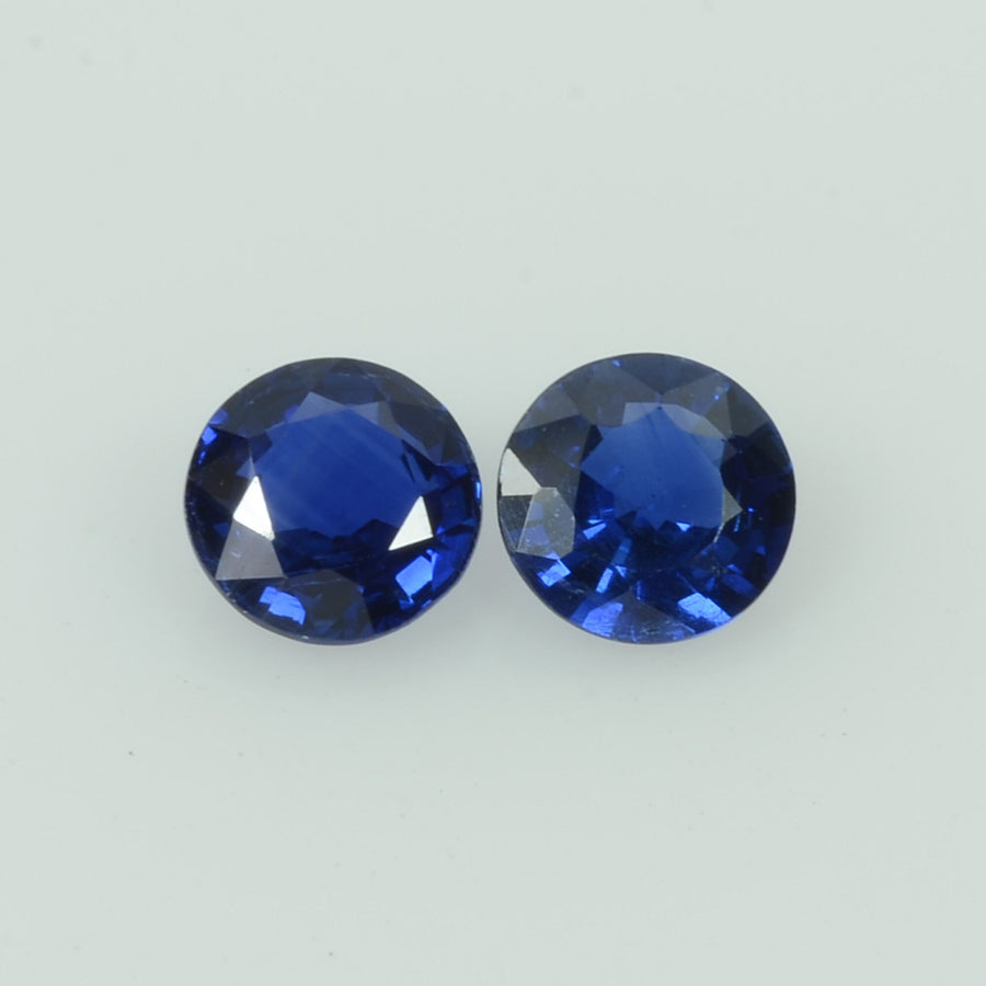 4.5 mm Natural Blue Sapphire Loose Pair Gemstone Round Cut - Thai Gems Export Ltd.