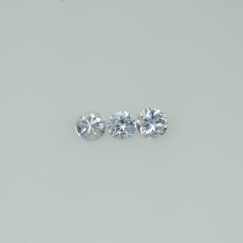 2.0-4.0 mm Natural Whitish Blue Sapphire Loose Vs Quality  Gemstone Round Diamond Cut