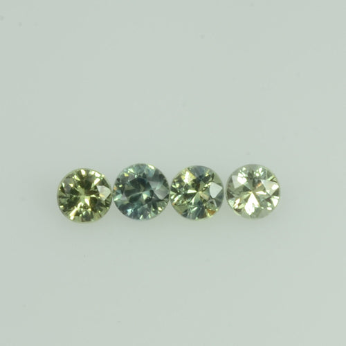 1.3-3.6 mm Natural Greenish Yellow  Sapphire Loose Gemstone Round Diamond Cut Vs Quality Color