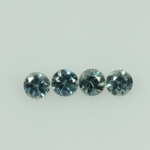 2-4.5  mm Natural Teal Green Sapphire Loose Gemstone Round Diamond Cut Color