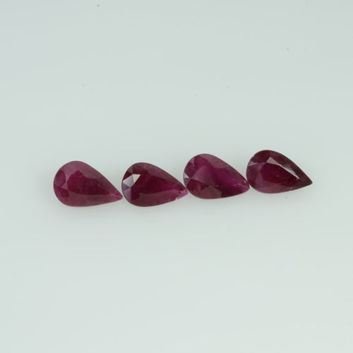 6x4 MM Natural Burma Ruby Loose Gemstone Pear Cut