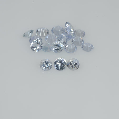 2.5-4.0   mm Natural Whitish Blue Sapphire Loose Cleanish Quality  Gemstone Round Diamond Cut