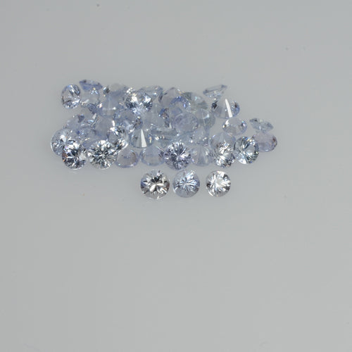 2.5-4.0   mm Natural Whitish Blue Sapphire Loose Cleanish Quality  Gemstone Round Diamond Cut