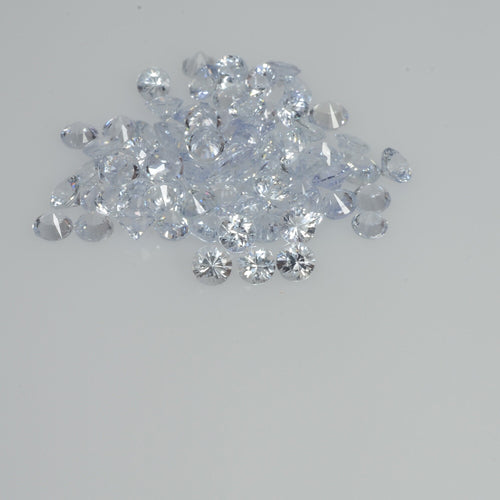 1.5-4.0   mm Natural Whitish Blue Sapphire Loose Cleanish Quality  Gemstone Round Diamond Cut