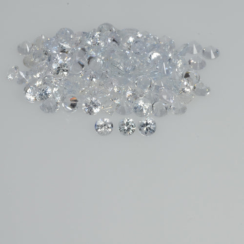 2.5-4.0   mm Natural Whitish Yellow Sapphire Loose Cleanish Quality  Gemstone Round Diamond Cut