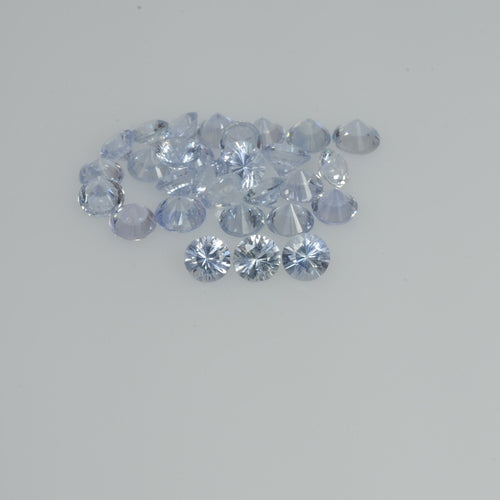 2.5-4.0 mm Natural Bluish White Sapphire Loose Vs Quality  Gemstone Round Diamond Cut