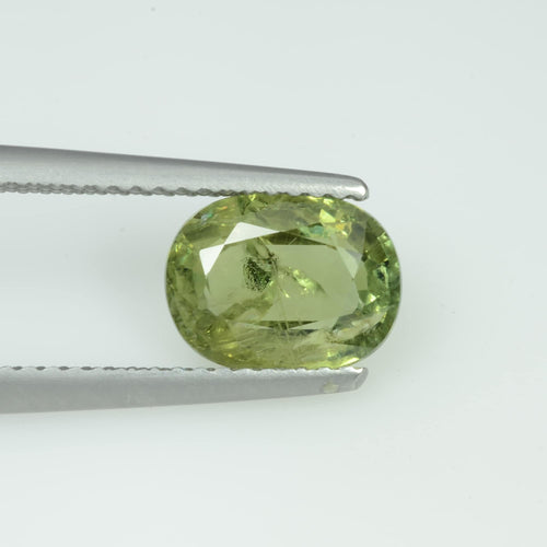 2.15 Cts Natural Green Sapphire Loose Gemstone Oval Cut