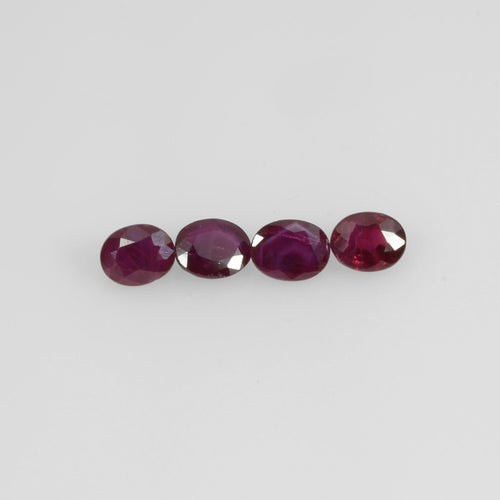 4.5x3.5 MM Natural Ruby Loose Gemstone Oval Cut