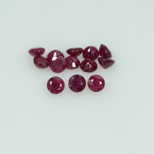 2.1-3.1 mm Natural Ruby Loose Gemstone Round Cut