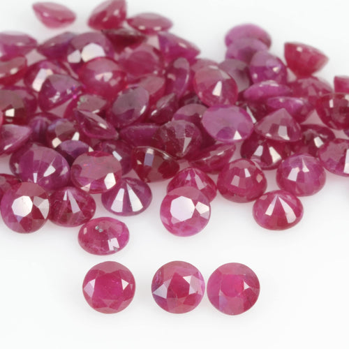 3.7-4.3  mm Natural Ruby Loose Gemstone Round Cut