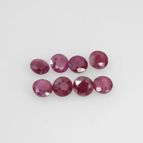 3.1-3.9  mm Natural Ruby Loose Gemstone Round Cut