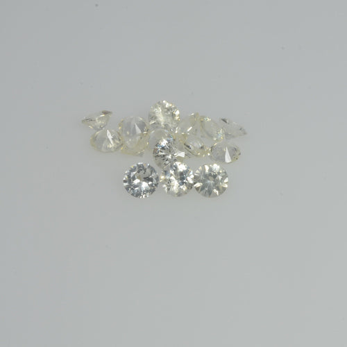 2.0-3.0 mm Natural Yellowish white Sapphire Loose Vs Quality  Gemstone Round Diamond Cut