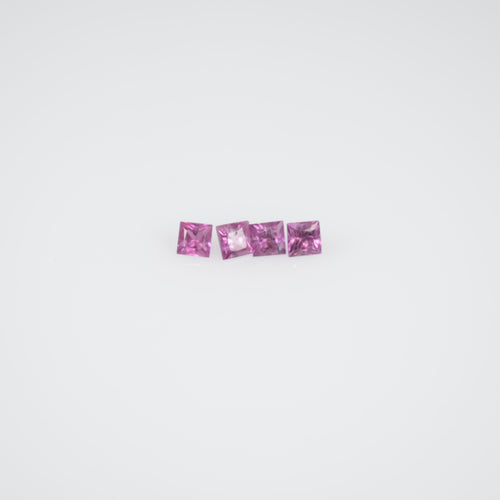 1.1-2.0 mm Natural Callibrated Pink Sapphire Loose Gemstone Princess Square Cut