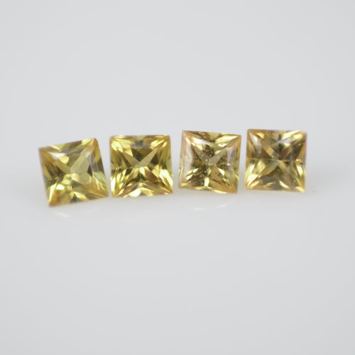 2.7-3.2 mm Natural Calibrated Yellow Sapphire Loose Gemstone Princess Cut