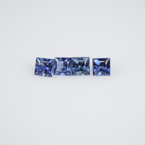 2.7-3.3 MM  Natural Princess Cut Blue Sapphire Loose Gemstone