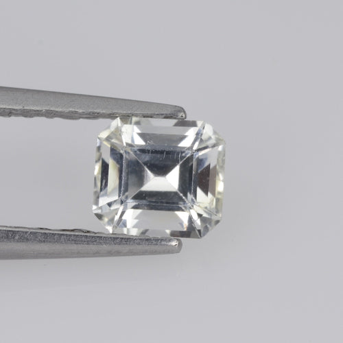 0.66 cts Natural White Sapphire Loose Gemstone Emerald Cut