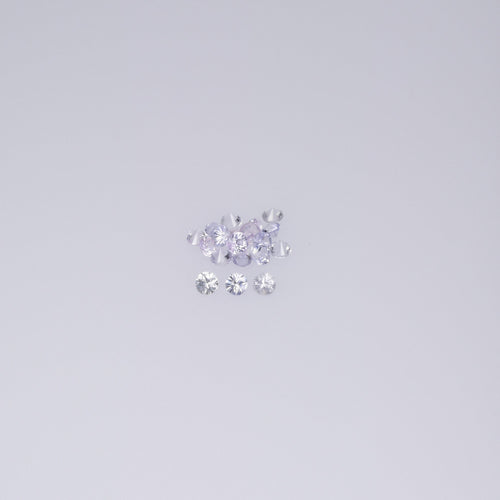 2.5-3.5  mm Natural Purplish White Sapphire Loose Vs Quality  Gemstone Round Diamond Cut