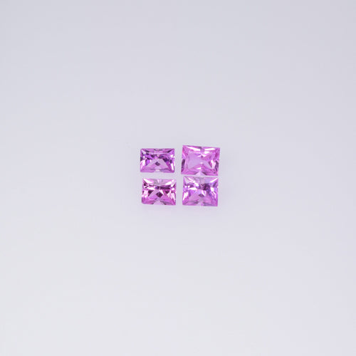 LOTS:Natural Pink Sapphire Loose Gemstone Baguette Princess Cut