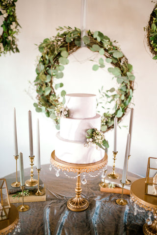 wedding cake with greenery