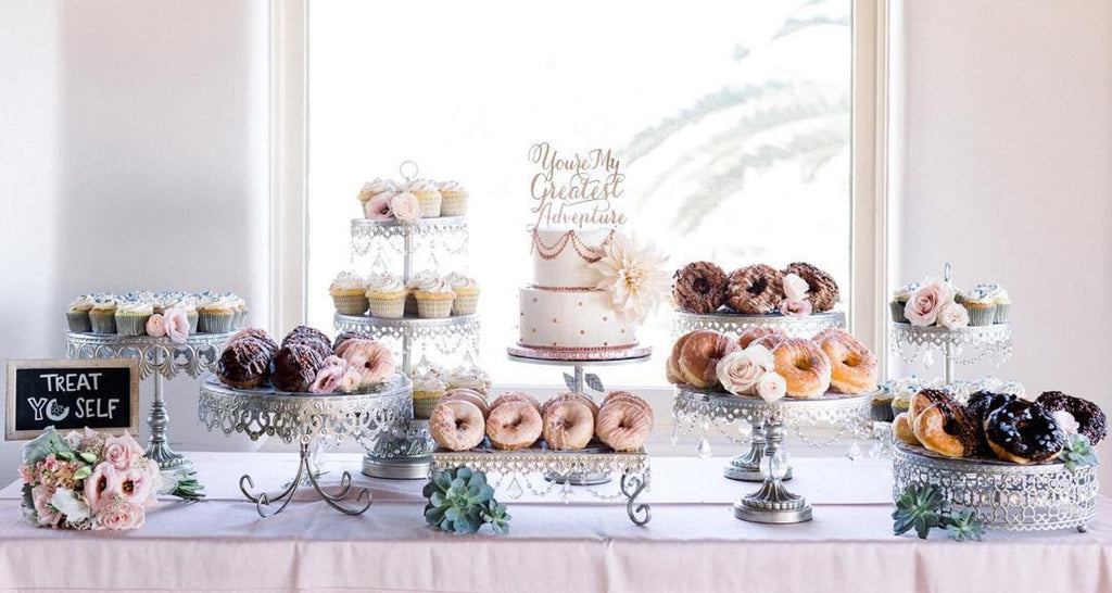 wedding dessert table by plumeria cake studio