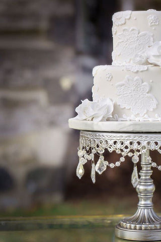 white tiered wedding cake