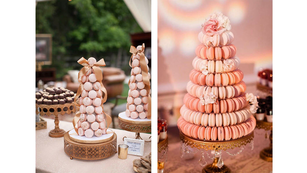 wedding desserts macaroon towers