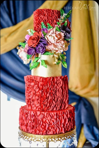 colorful bright fun wedding cake