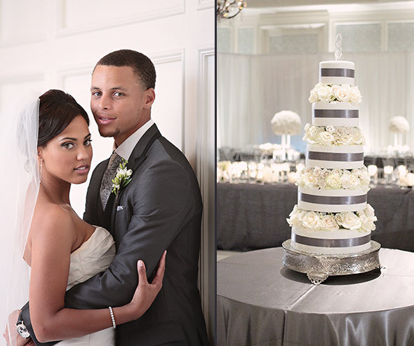 steph and ayesha curry wedding picture and wedding cake