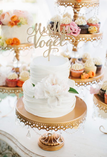 wedding cake with topper