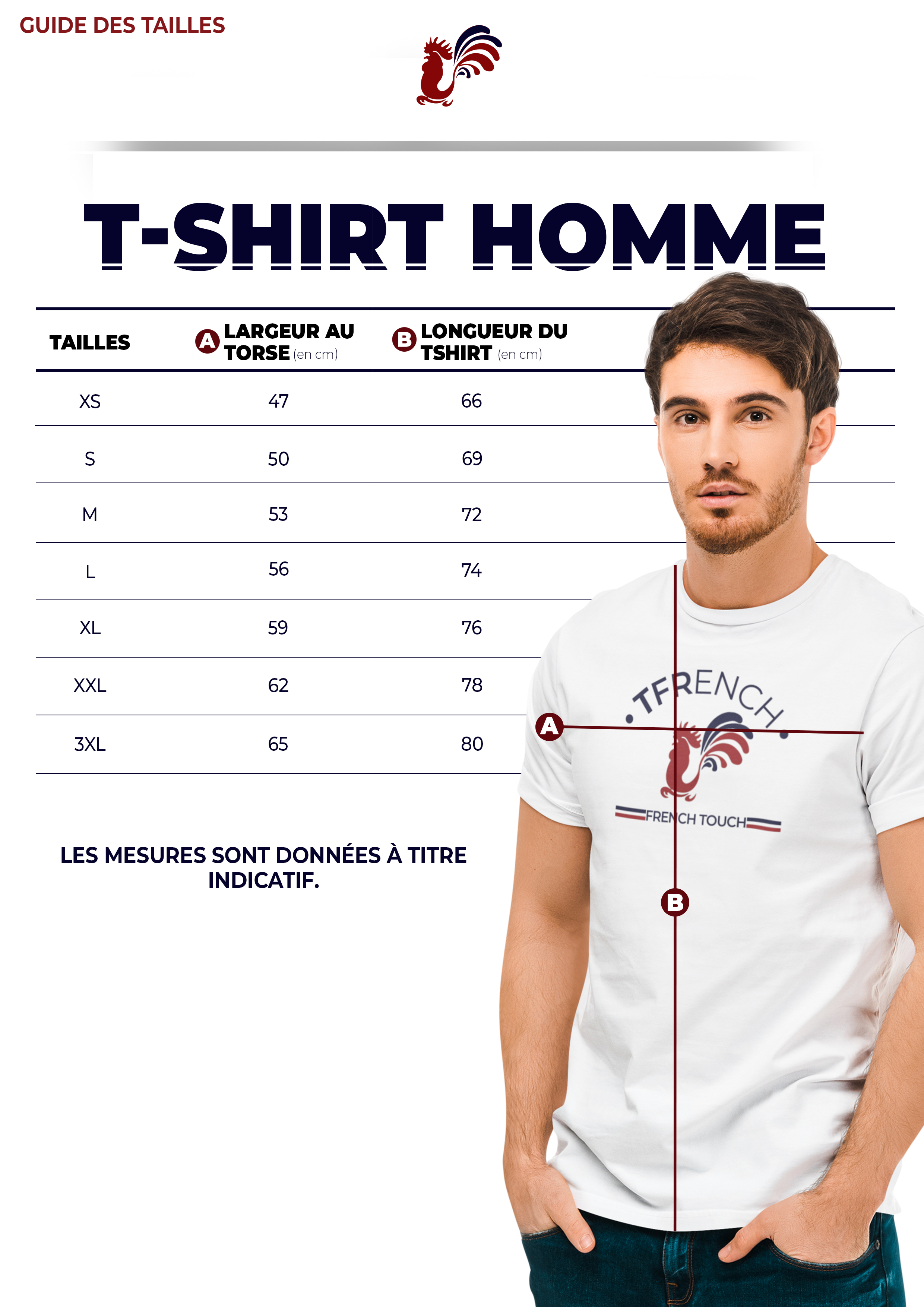 guide des tailles T-shirt homme