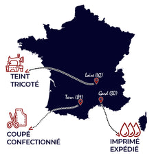 Carte de France fabrication du t-shirt Made in France