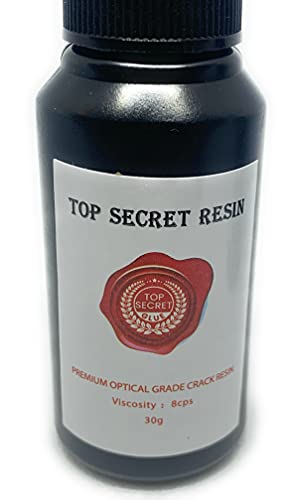 Top Secret UV Windshield Repair Resin (Crack Repair Resin) This Premium Optical Grace Crack/Pit Resin Is used in Repairing Rock Chips in Automotive