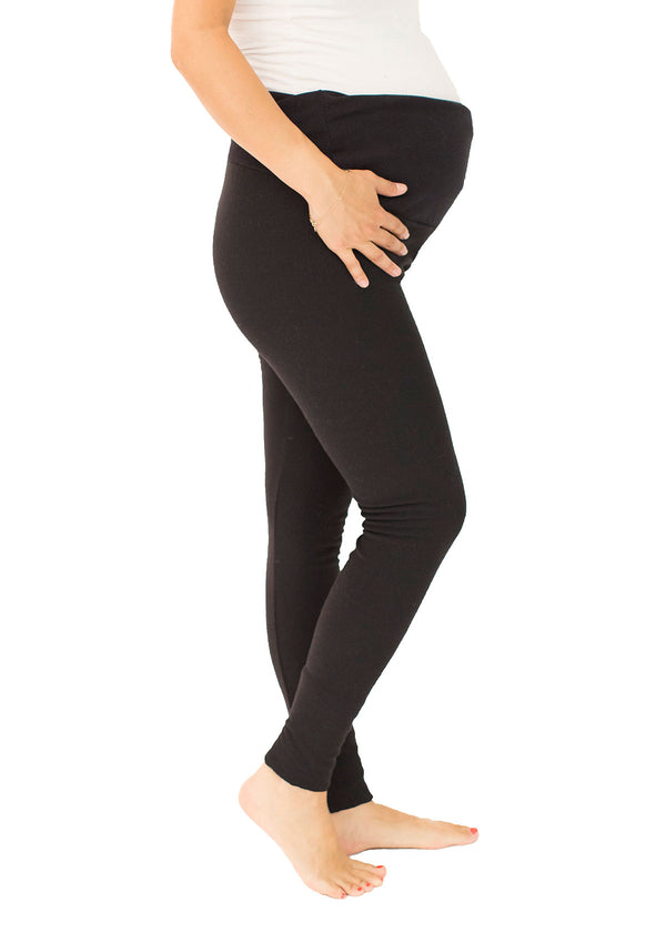 skpabo Women's Warm Fleece Lined Maternity Leggings With Adjustable Band  Super Soft Thick Long Post Maternity Capri Tights Pants 