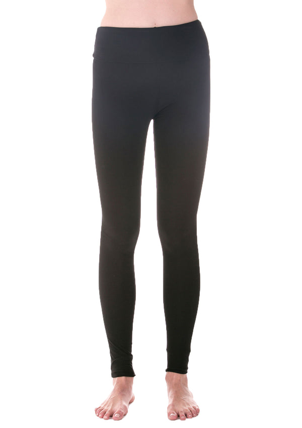 Plush Matte Spandex Stirrup Leggings with Hidden Pocket Black