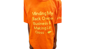 Minding My Black Owned Business Glow in The Dark T-shirt - Black