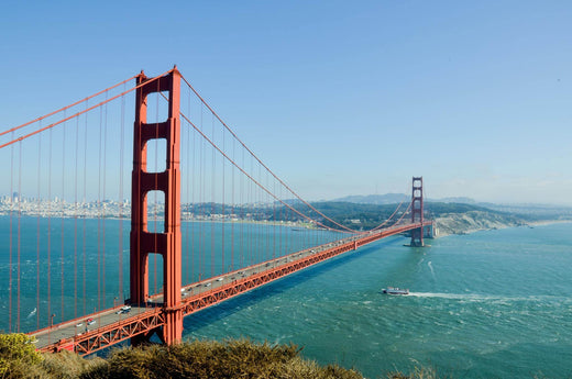 Buy bike bags in California, USA - View of California Bridge