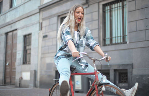 Happy girl on bike | Bike Saddlebag