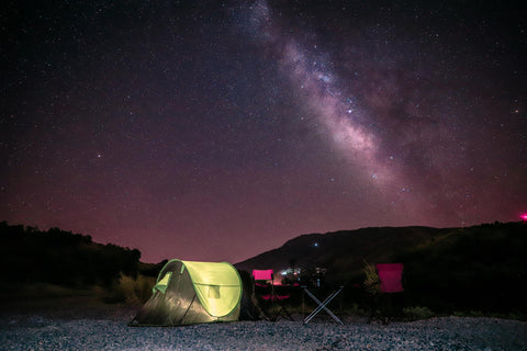 night sky over camping ground