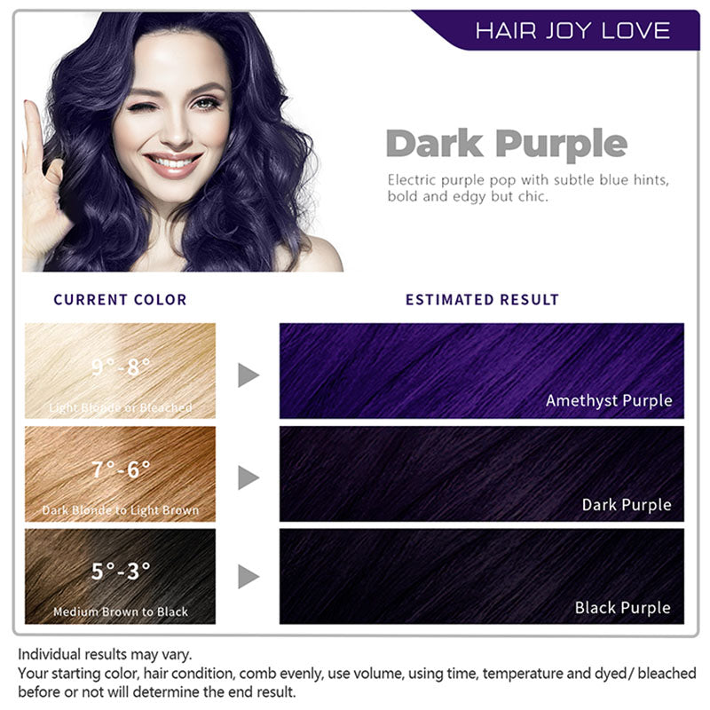 HJL Hair Joy Love New comb applicator design Permanent Hair Dye Dark Purple  Hair color