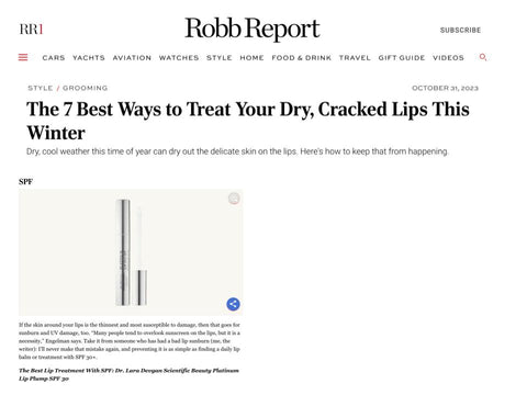 Robb Report top picks for winter chapped lips Dr. Lara Devgan Platinum Lip Plump SPF